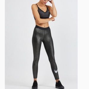 Nike Pro Cool Silver Sparkle Leggings S